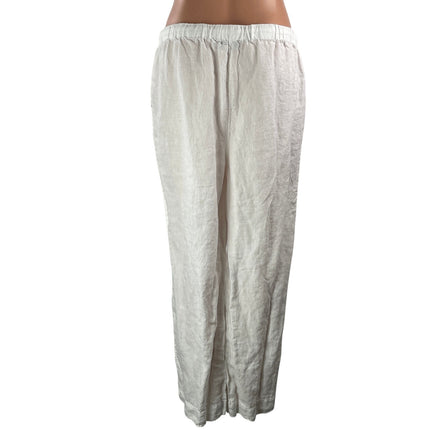 Vineyard Vines 100% Linen Womens White High Waisted Drawstring Relaxed Trouser M