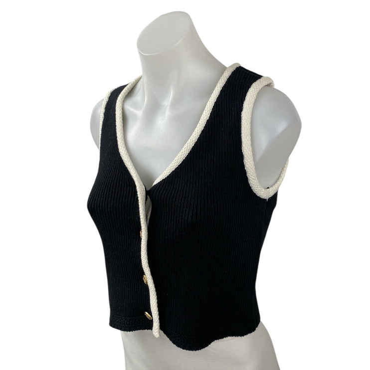 NEW Abercrombie & Fitch Mara Sleeveless Button Down Tank Sweater Vest Top Sz XS