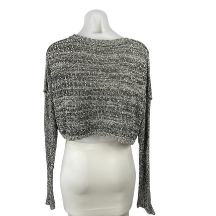 Staring at stars Women's Gray Spacedye Pullover Long Sleeve Crop Top Size S