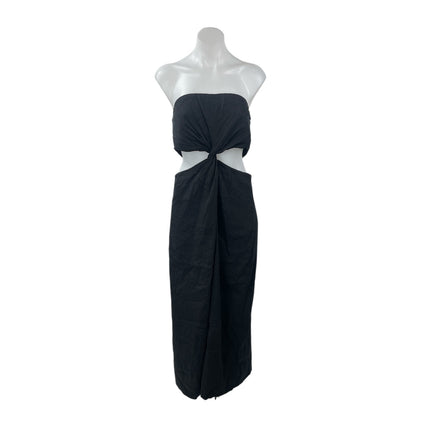 Zara Women's Black Strapless Tube Cutout Sleeveless Slit Pencil Midi Dress XXL