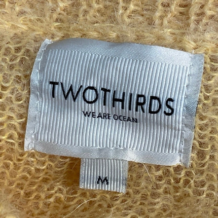 Two Thirds Women's Yellow Alpaca Button Down Long Sleeve Cardigan Sweater Top M