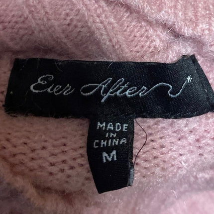 Ever After Women's Pink Floral 3D Long Balloon Sleeve Turtleneck Sweater Top M