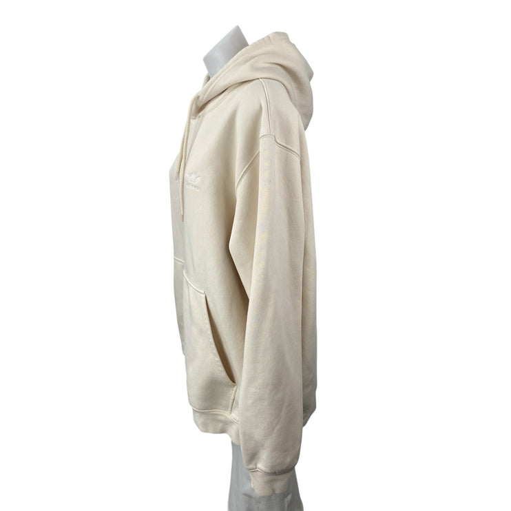 Adidas Cream Logo Long Sleeve Yoga Athletic Activewear Hoodie Sweatshirt Top XL