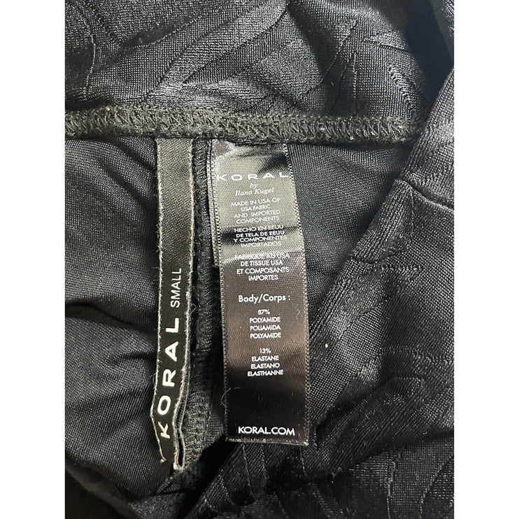 Koral Womens Black Jacquard Textured Yoga Running Athletic Leggings Pants Size S