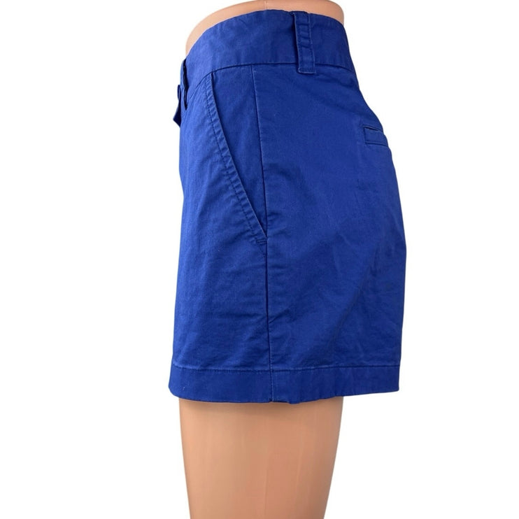 Vineyard Vines Women's Blue Mid Rise Button Zipper Casual Chino Shorts Size 6