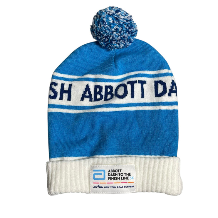 New Balance Abbott Dash to the Finish Line 5K Running Knit Pom Pom Beanie OS