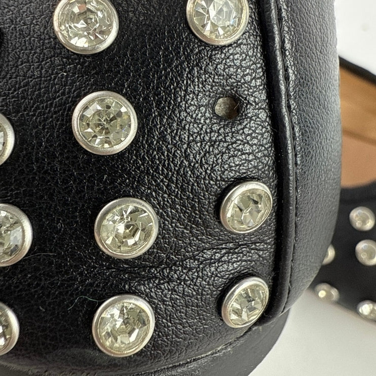 Steve Madden Vinetta Women's Black Rhinestone Studded Mary Jane Ballet Flats 7M