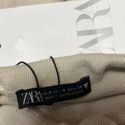 NEW Zara Beige Sleeveless Mock Neck Tank Knit Vest Sweater Crop Top Size S