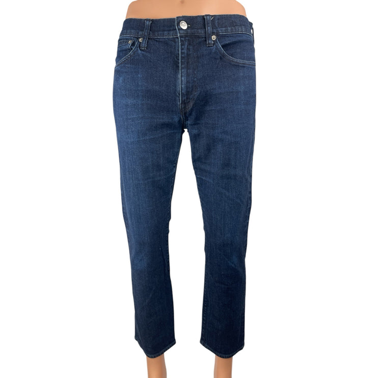 J.Crew 770 Mens Blue Dark Wash High Waist Straight Skinny Denim Jeans W32 L30