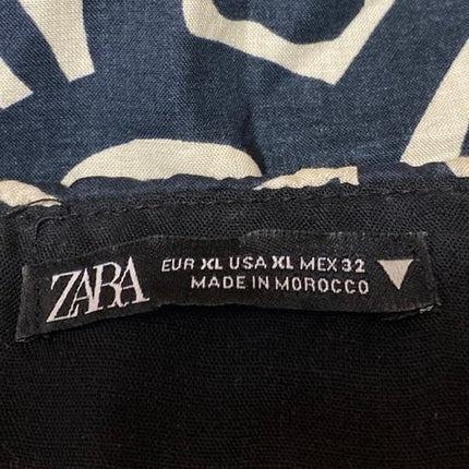 Zara Women's Black Pattern Strapless Sleeveless Bandeau Bustier Tube Tank Top XL