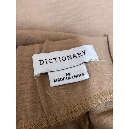 Dictionary Brown Tan Tie Waist High Rise Wide Leg Palazzo Trousers Pants Size M