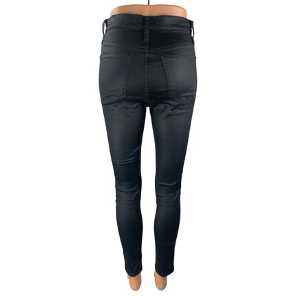 Madewell Women's Black High Rise Skinny Jeggings Motorcycle Trousers Pants Sz 26