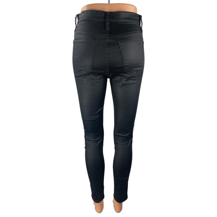 Madewell Women's Black High Rise Skinny Jeggings Motorcycle Trousers Pants Sz 26