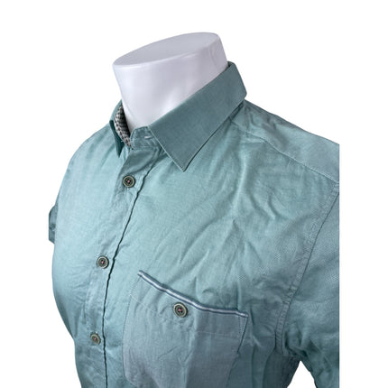 Ted Baker Men's Green Short Sleeve Chest Pocket Button Down Shirt Top Size M