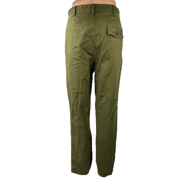 Banana Republic Green High Rise Authentic Chino Straight Ankle Trousers Pants 10