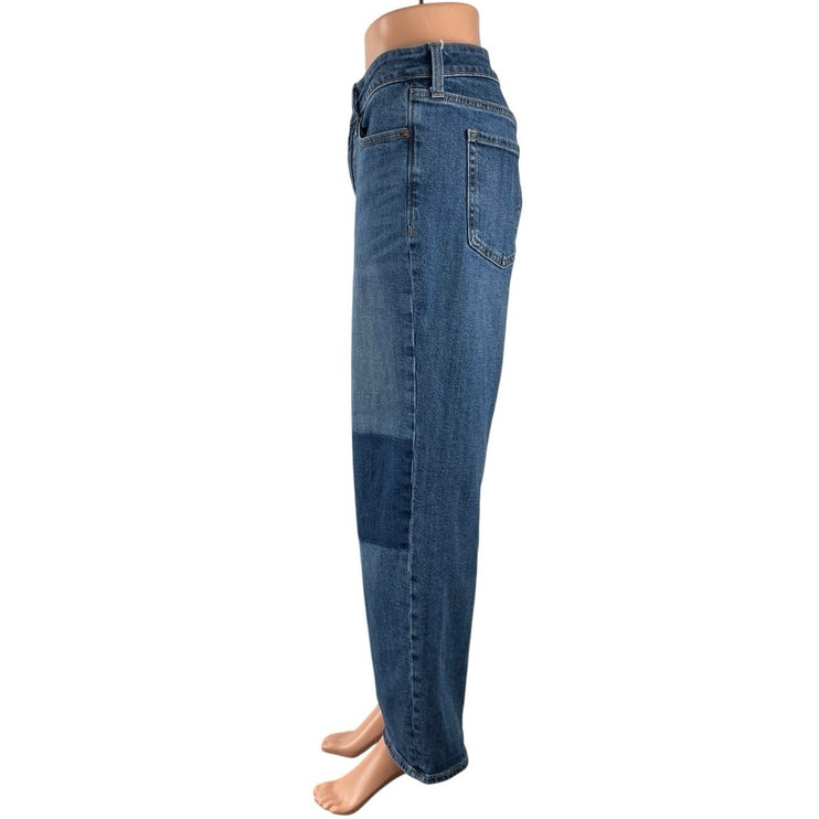 Old Navy Patchwork High Rise Baggy Barrel Palazzo Wide Leg Denim Jeans Pants 10