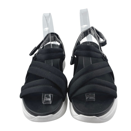 UGG La Sun Women's Black Elastic Strap Slingback Chunky Platform Sandals Size 7