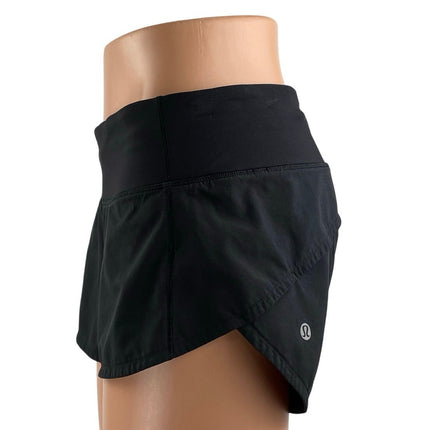 Lululemon Speed Up Black High Rise Workout Yoga Gym Athletic Running Shorts Sz 4