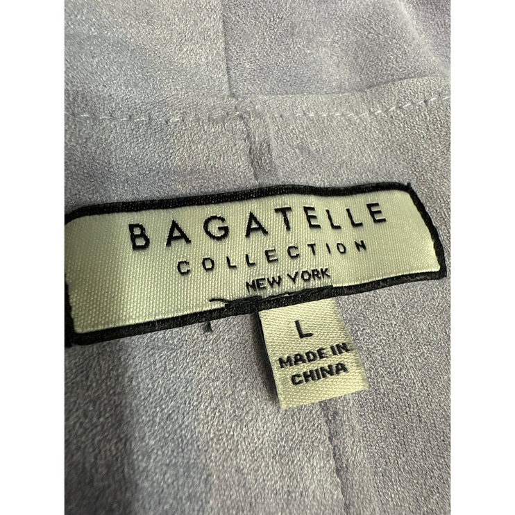 NWT Bagatelle Purple Faux Suede Drape Open Front Long Sleeve Coat Jacket Size L