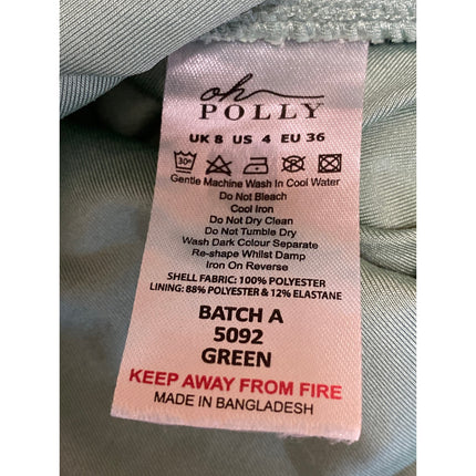 Oh Polly Green Cutout Long Sleeve Scop Neck Tie Off The Shoulder Crop Top Size 4