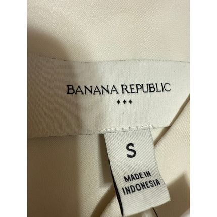 NEW Banana Republic Women's White Crepe Long Sleeve V Neck Blouse Top Size S