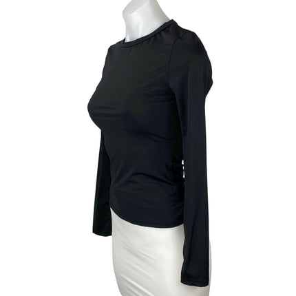 Princess Polly Women's Black Crewneck Long Sleeve Slim Tee T-shirt Top Size 4