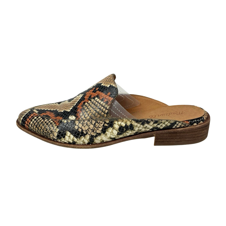 Madewell Frances Snake Skin Embossed Leather Pointed Toe Loafer Flat Mules 9.5