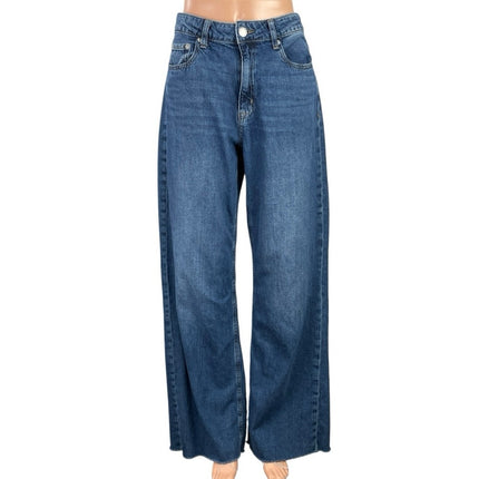 Aeropostale Women's Blue High Rise Palazzo Wide Leg Baggy Denim Jeans Size 8