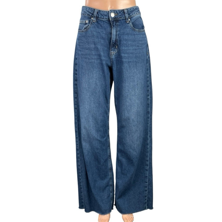 Aeropostale Women's Blue High Rise Palazzo Wide Leg Baggy Denim Jeans Size 8