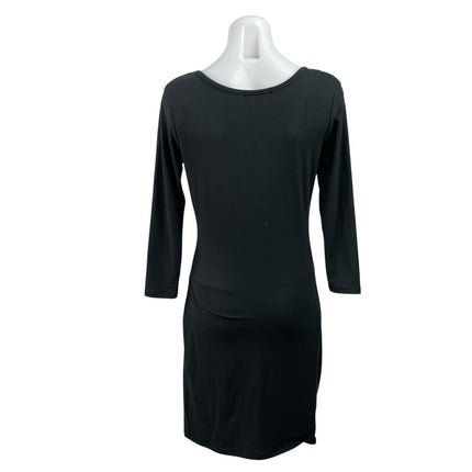 Say What? Black Scoop Neck Long Sleeve Stretch Mini Bodycon Sweater Dress Size M