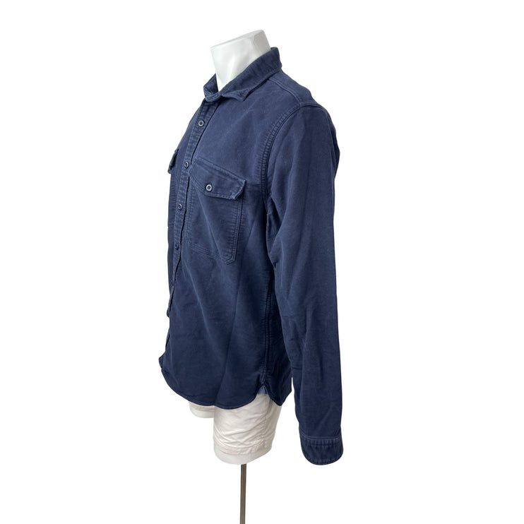 Express Men's Navy Blue Long Sleeve Chest Pocket Button Down Shirt Top Size XL