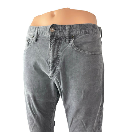 Gap Men's Gray Corduroy Slim Fit Mid Rise Trousers Pants Denim Jeans Size 32x30