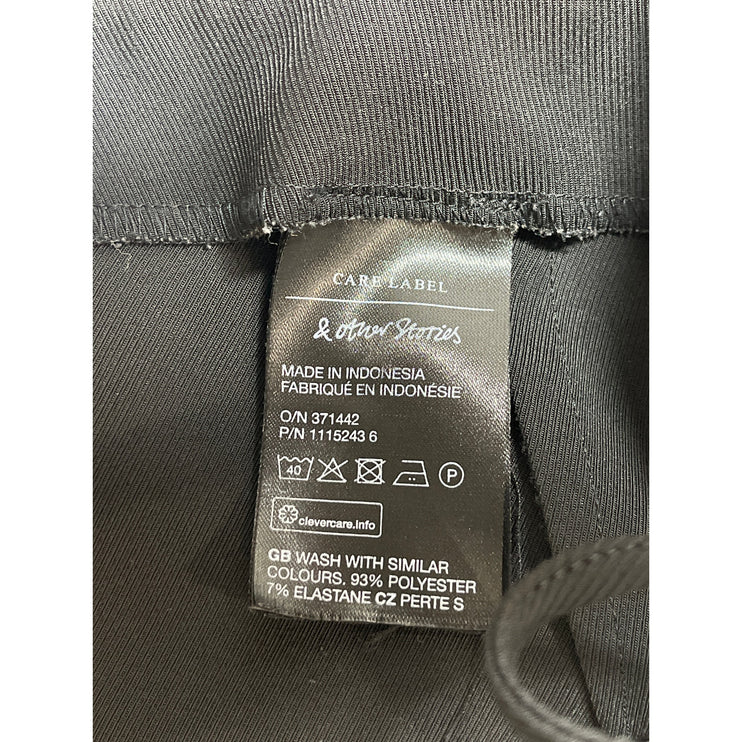 & Other Stories Women's Black Mid Rise Wrap Tie Mini Straight A-Line Skirt Sz 6