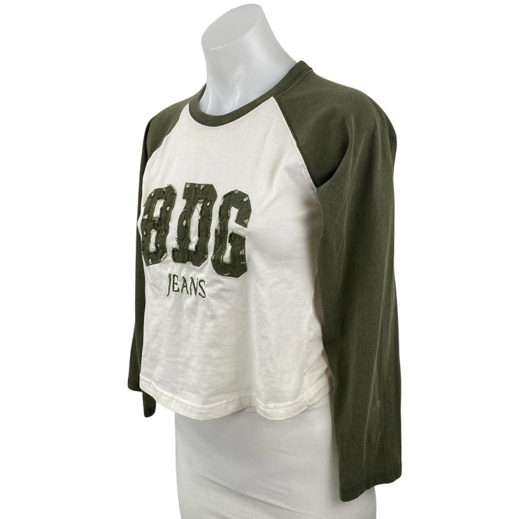 Urban Outfitters BDG Women's Graphic Crew Neck Long Sleeve Crop T-Shirt Top Sz M