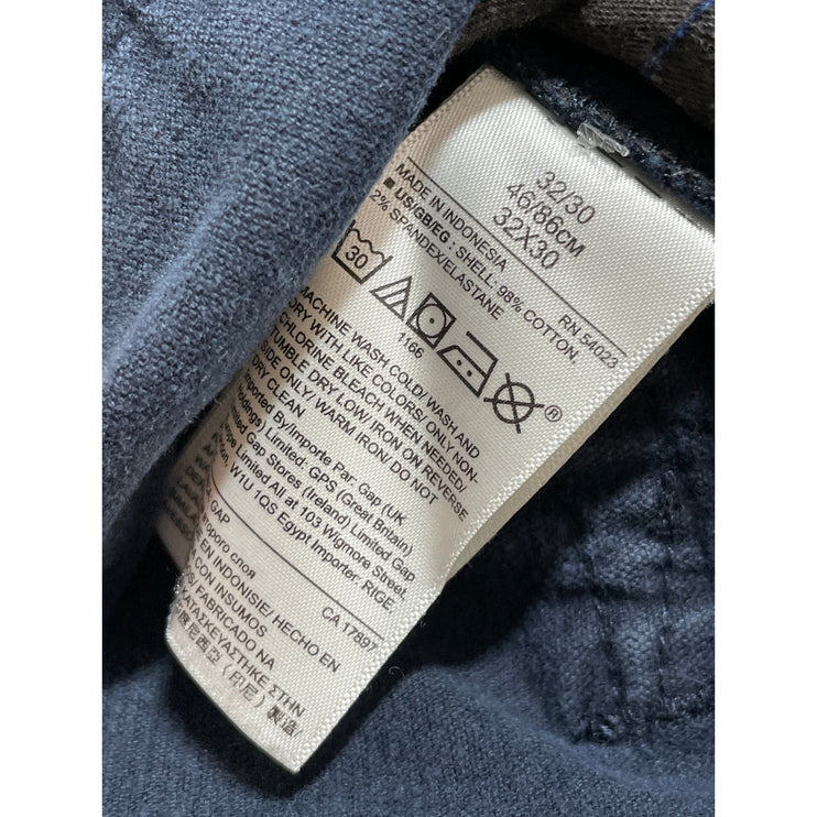 Gap Men's Navy Blue Corduroy Slim Fit Mid Rise Trousers Denim Jeans Size 32x30