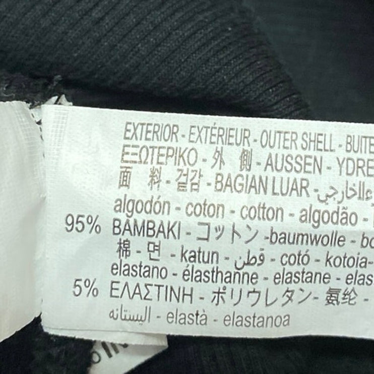 Zara Women's Black Rib Knit Ruffle Flutter Short Sleeve Crop Blouse Top Size S