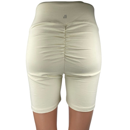 WeWoreWhat Women's Cream White High Waist Athletic Fitness Biker Shorts Size M