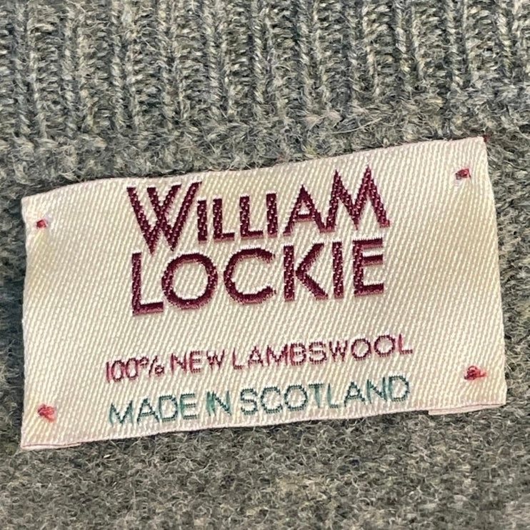 William Lockie 100% Lambs Wool Green Long Sleeve Crew Neck Sweater Top Size L