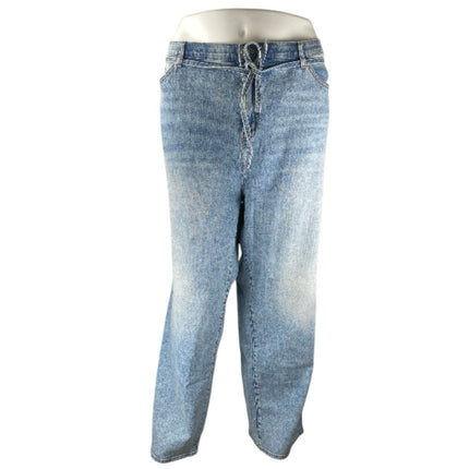 NEW Torrid Women's Blue High Rise Light Wash Baggy Wide Leg Denim Jeans Size 28T