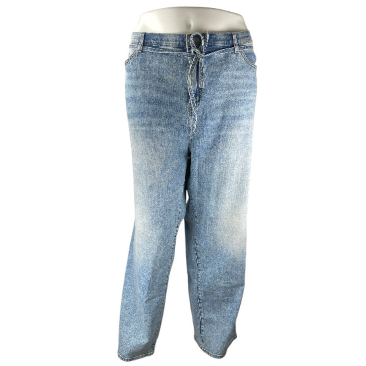 NEW Torrid Women's Blue High Rise Light Wash Baggy Wide Leg Denim Jeans Size 28T