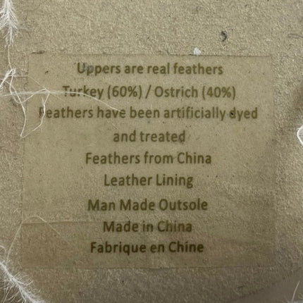 Jeffrey Campbell Chauffeur White Faux Fur Feather Slide Heel Sandals Size 6.5