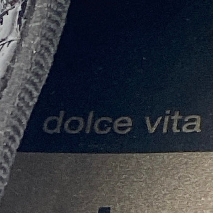 Dolce Vita Anisa Black Snake Embossed Bow Square Toe Ballet Flat Shoes Size 8.5