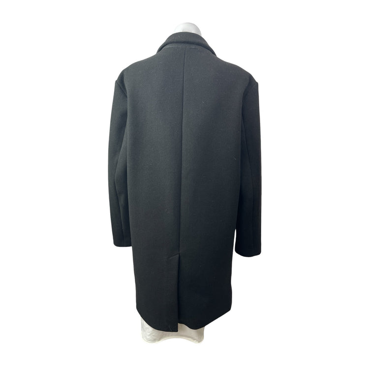 Zara Women's Black Long Sleeve Collared Longline 4 Way Trench Coat Jacket Size M