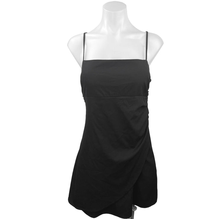 Zara Women's Black Square Neck Sleeveless Mini Camisole A-Line Tank Dress Size S