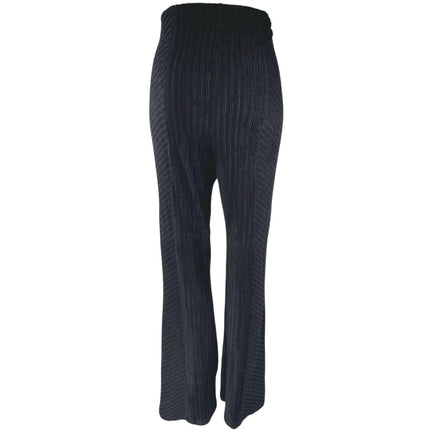 Free People Black Ribbed Knit High Waisted Bootcut Flared Trousers Pants Size M