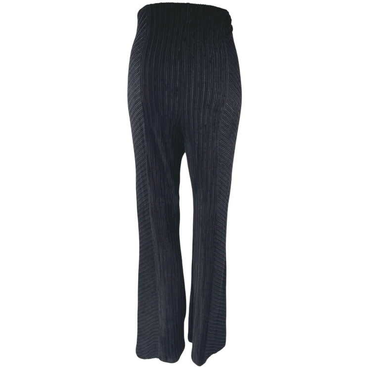 Free People Black Ribbed Knit High Waisted Bootcut Flared Trousers Pants Size M