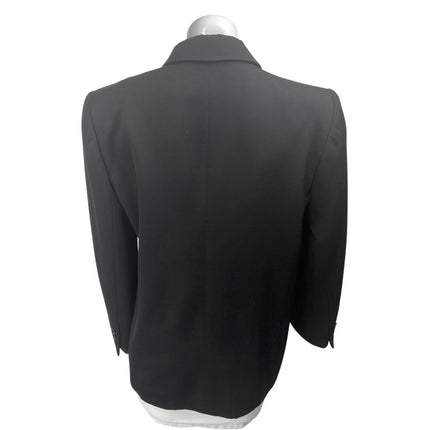 Saville 100% Wool Womens Black Double Breasted Long Sleeve Blazer Coat Jacket 12