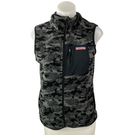 Vineyard Vines Gray Camo Camouflage Sherpa Fleece Zip Up Vest Coat Jacket Size S