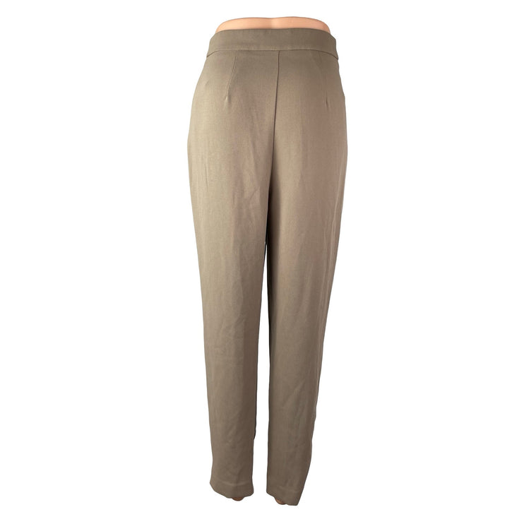 C/Meo Collective Women Tan Beige Pleated High Rise Tapered Trousers Pants Size S