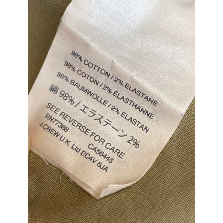 J.Crew Stretch Mens Khaki Cotton High Rise Slim Straight Chino Bermuda Shorts 33